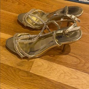 Gold about one inch heels